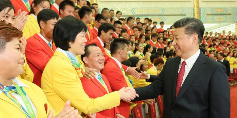 시진핑 주석등, 제31회 올림픽 중국 선수단 회견